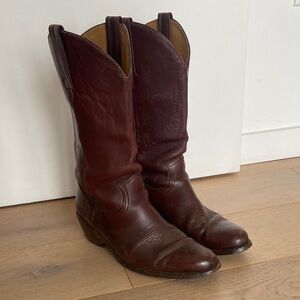 Frye Dark Brown Leather Western Boots